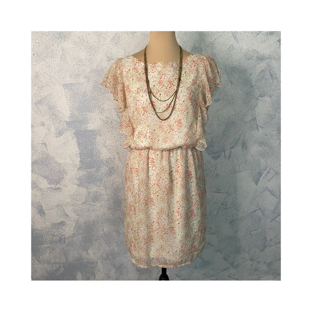 LOB Collection Ivory Floral Mini Dress size 3